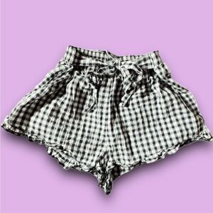 Woman Plaid Flannel Shorts